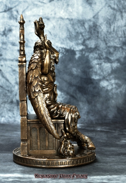 Hexenshop Dark Phönix Baphomet auf Thron Figur